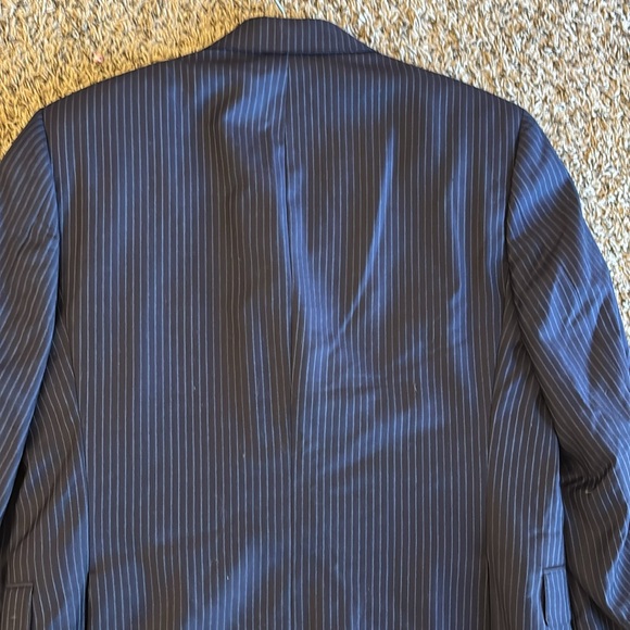 Loro Piano Blue Pinstripe Sport Jacket Blazer Men by Daniel Cremieux Size 38S - Picture 3 of 15